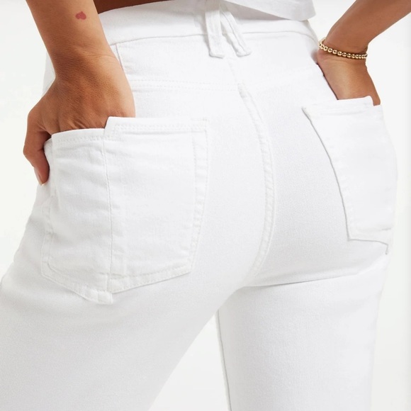 NWT Good American Icon Crop Split Jean White Sz 4 - Picture 2 of 8